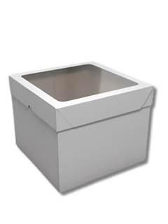 CAKEBOX C/VISOR METALIC BCO 200X325X325