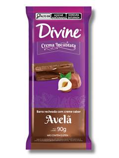CHOC LEITE RECH C/AVELA 90G DIVINE