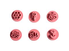 KIT CARIMB 2CM FLORES ROSA BEBE 10UN