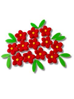 CONFEITOS FLOR DE HIBISC VRM C/FOLHAS UN