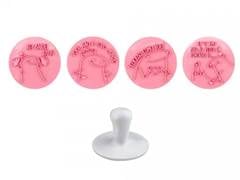 KIT CARIMBO FLORK 5PC ROSA BEBE 5CM BLUESTAR