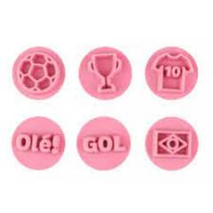 KIT CARIMB FUTEBOL ROSA 2CM 7UN BLUESTAR