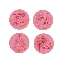 KIT CARIMBO NATAL AMOR ROSA BEBÊ 5CM BLUESTAR