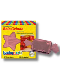EMB BOLO GELADO 20X22 ROSE G 100UN LUCKY