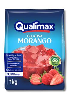 GELATINA PO MORANGO 1KG QUALIMAX