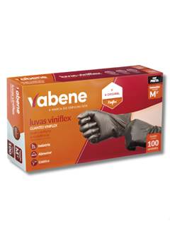 LUVA VINIFLEX PRETA M 100UN VABENE