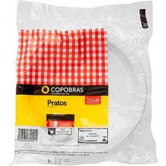 PRATO PLÁSTICO PS RASO BRANCO 15CM 10UN COPOBRAS