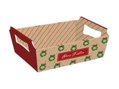 CESTA PAPEL BOAS FEST P 18X13X7.5 CROMUS