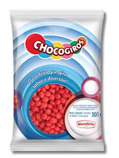 PASTILHA CHOCOLATE VERMELHO 300G CHOCOGIROS