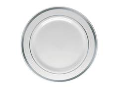 PRATO SOBREMESA 15CM BORDA PRATA SILVER