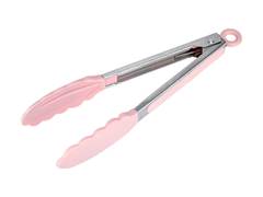 PEGADOR INOX C/PONTA SILICONE ROSA 23CM