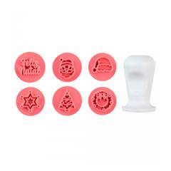 KIT CARIMBO NATAL ILUMINADO ROSA 2CM 7UN BLUESTAR