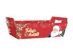 BANDEJA VINTAGE NOEL VERMELHO 32X23X10 UN ALBANO