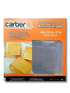 PAPEL ALUM P/BOLO INC 20X22 100UN CARBER