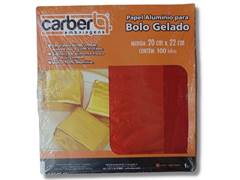 PAPEL ALUM P/BOLO VRM 20X22 100UN CARBER