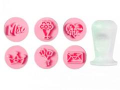 KIT CARIMBO AMOR DE M?E ROSA BEBE 6UN BLUESTAR