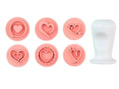 KIT CARIMBO CORAC?ES ROSA BEBE 6UN BLUESTAR