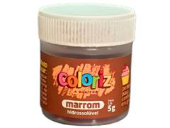 CORANTE EM PO HIDROSSOLUVEL PARA CONFEITARIA MARROM 5G COLORIZ